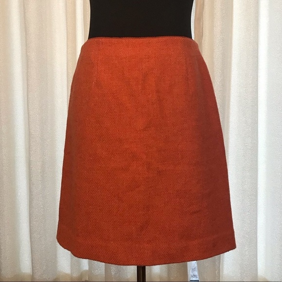 Vintage 90s Ann Taylor Wool Skirt Coral 6 Petite - Picture 2 of 9